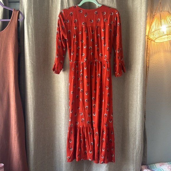 Amuse Society Red Floral Midi Dress - Picture 6 of 6